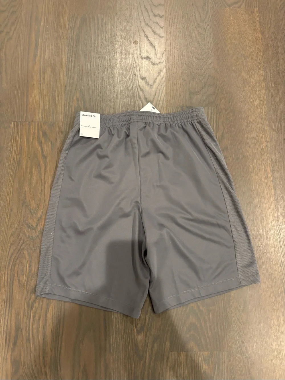 Nike Boys’ Gray Athletic Shorts with White Swoosh